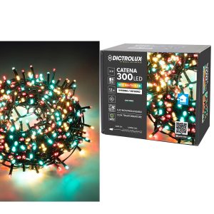 300 LED Εσωτ. & Εξωτ. Χώρου Με 8 Προγράμματα Και Μετασχηματιστή Πολύχρωμο Φως Πράσινο Καλώδιο Μη Επεκτεινόμενο IP44 31V