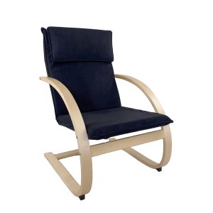 Πολυθρόνα ArteLibre VESNA Μαύρο/Φυσικό Ύφασμα/Ξύλο 67x78x92cm