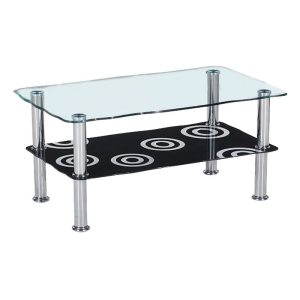 DANIEL DECO Τραπεζάκι Σαλονιού Καθιστικού, Inox – Γυαλί 8/5mm