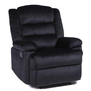 Πολυθρόνα Ανακλινόμενη ArteLibre CARINAE Μαύρο Βελούδο 93x90x100cm