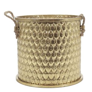 Χρυσό Κασπώ Με Χειρολαβές Σχοινιού 28.5x26cm