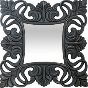 Καθρέπτης Τοίχου ArteLibre Μαύρο Πλαστικό Φ61×5.3cm