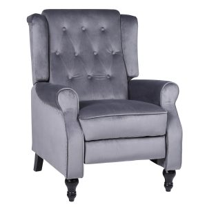 Πολυθρόνα Ανακλινόμενη ArteLibre ALNAIR Γκρι Βελούδο 78x85x104cm