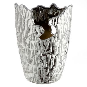 Βάζο Κωνικό Κεραμικό Ασημί Χρώμα D13X19Cm D13X19Cm