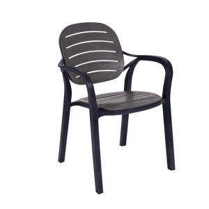 IRIS Πολυθρόνα Κήπου – Βεράντας Στοιβαζόμενη ,PP Απόχρωση Ανθρακί