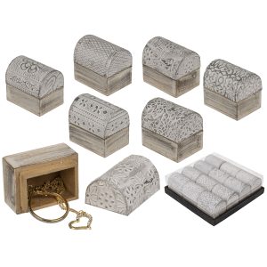 Κουτί Αποθήκευσης Κοσμημάτων Μέταλλο/Ξύλο 5×3.8cm Σε 6 Σχέδια