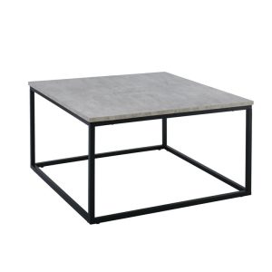 TEXAS Τραπεζάκι Σαλονιού Καθιστικού, Μέταλλο Βαφή Μαύρο – Cement