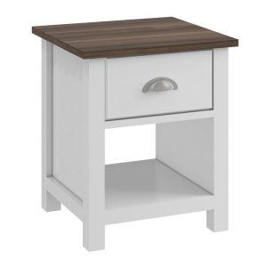 LUXOR Κομοδίνο Απόχρωση Καρυδί – Άσπρο