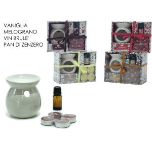 Αρωματικό Χώρου Oil Burner Κεραμικό Με 4 Ρεσώ Και Λάδι 10g 4 Αρώματα