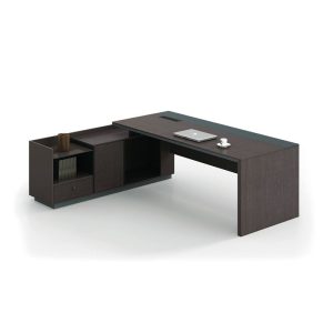 ADVANCE Γραφείο Αριστερή Γωνία Σκούρο Καρυδί – Sky Grey