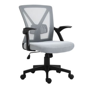 BF2130 Πολυθρόνα Γραφείου Ανακλινόμενα Μπράτσα – Mesh Γκρι