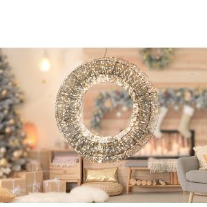 Χριστουγεννιάτικος Δακτύλιος Με 3000 MicroLED Θερμό Λευκό 58cm