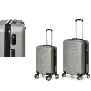 Σετ 2 Βαλίτσες Ημι-Σκληρές Γκρι 38x24x55cm/43x26x65cm 2Τμχ