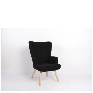 Πολυθρόνα ArteLibre LIRA Μαύρο Ύφασμα Κοτλέ/Ξύλο 94.5x64x70.5cm