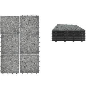 Πλακάκια Δαπέδου Μαύρο Πέτρα 30.5×30.5x2cm 6Τμχ