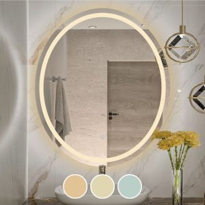 LED-3 Καθρέπτης Τοίχου Oval – Φωτιζόμενος – Αφής, με 3 επιλογές εναλλαγής χρωμάτων