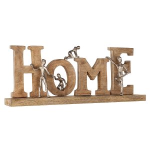 Διακοσμητικό ArteLibre ‘Home’ Φυσικό/Μπρονζέ Ξύλο/Αλουμίνιο 8x60x23.5cm
