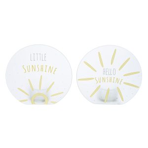 Κηροπήγιο Ρεσώ ‘Sunshine’ Γυαλί Γκρι/Λευκό/Κίτρινο 2Τμχ 5×9.5x10cm