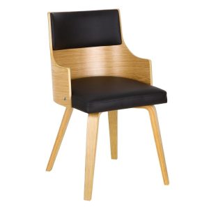 EMERSON Πολυθρόνα Φυσικό – Pu Μαύρο