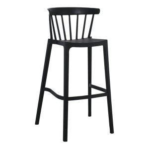 WEST Σκαμπό BAR με Πλάτη, PP-UV Μαύρο