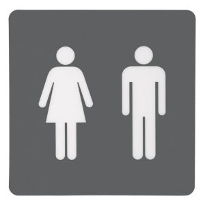 Σήμα Πόρτας WC Αυτοκόλλητο Γκρι 100x100mm