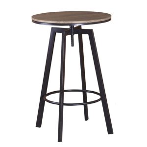 YORK Τραπέζι BAR Μέταλλο Βαφή Σκούρο Καφέ – Καρυδί