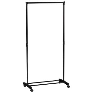 Κρεμάστρα Δαπέδου ArteLibre SMITH Τροχήλατη Μαύρο Μέταλλο 74.5×41.5x157cm