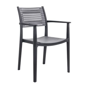 AKRON Πολυθρόνα PP-UV Μαύρο – Γκρι