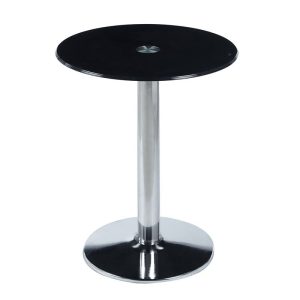 BITT Βοηθητικό Τραπεζάκι Σαλονιού – Καθιστικού, Χρώμιο – Γυαλί Tempered Μαύρο