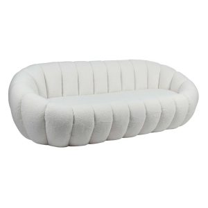 BEVERLY Καναπές 3θ – Σαλονιού – Καθιστικού, Teddy Ύφασμα Άσπρο