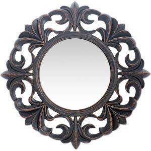 Καθρέπτης Τοίχου ArteLibre Μαύρο Πλαστικό Φ40.6×4.4cm