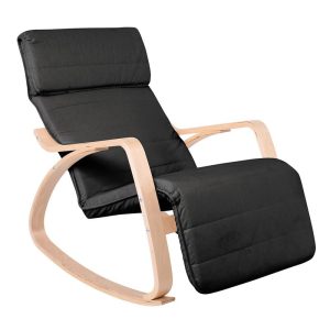 HAMILTON Super Relax Πολυθρόνα Σαλονιού – Καθιστικού, Σημύδα, Ύφασμα Μαύρο