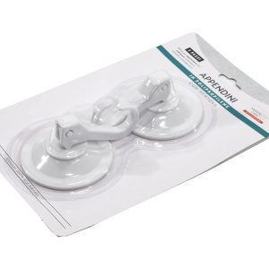 Κρεμαστράκια Με Βεντούζα Λευκό Πλαστικό Φ7cm Σετ 2Τμχ