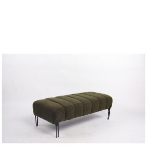 Παγκάκι Ottoman ArteLibre KUBO Πράσινο Ύφασμα Teddy/Μέταλλο 40×116.5x50cm