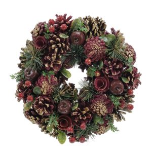 Χριστουγεννιάτικο Στεφάνι Με Κόκκινα Berries Φ30cm