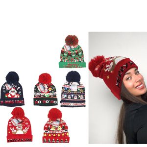 Χριστουγεννιάτικο Σκουφάκι Με Φως Σε 6 Σχέδια