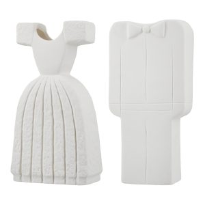 Βάζο ‘Bridal Couple’ Κεραμικό Λευκό 2Τμχ 6x12x25cm