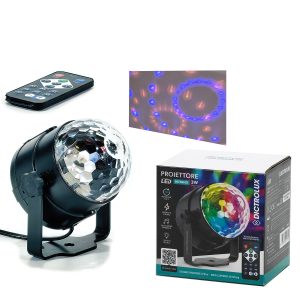 Μίνι Προβολέας LED Με Τηλεχειριστήριο 14cm