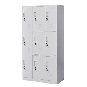 Φοριαμός ArteLibre 9 Θέσεων EARNUR Ανοιχτό Γκρι Μέταλλο 90x45x185cm