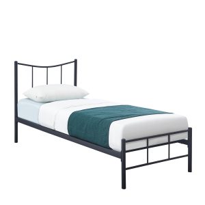 Κρεβάτι Μονό ArteLibre ROSE Μαύρο Μέταλλο 208×93.8x100cm (Στρώμα 90x200cm)
