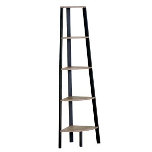 Βιβλιοθήκη ArteLibre PENDRYN Δρυς/Μαύρο Μοριοσανίδα/Μέταλλο 53.4×37.8×160.3cm