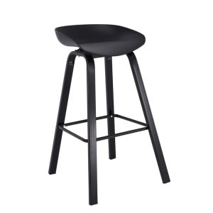 PENT Σκαμπό Bar, Μέταλλο Βαφή Μαύρο, PP Μαύρο