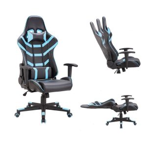 BF9050 Gaming Πολυθρόνα Γραφείου, Ανάκλιση Πλάτης έως 90°, Pu Μαύρο – Μπλε