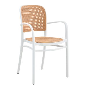 Πολυθρόνα Κήπου ArteLibre CANARY Λευκό/Μπεζ PP 55x52x86cm