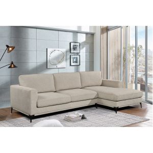 BANCO Καναπές Σαλονιού – Καθιστικού, Γωνία Αναστρέψιμος Ύφασμα Μπεζ