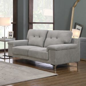 NOTE Kαναπές Σαλονιού – Καθιστικού 2Θέσιος, Ύφασμα Ανοιχτό Γκρι