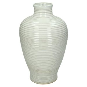 Βάζο ArteLibre Λευκό Πέτρα 18x18x30cm