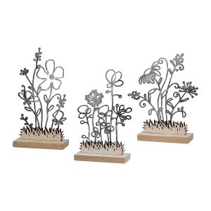 Διακοσμητικό ArteLibre Φυτά Μαύρο/Φυσικό MDF 3×11.8×13.5cm Σε 3 Σχέδια