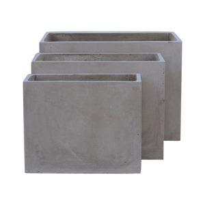 FLOWER POT-2 Set 3 τεμαχίων Cement Grey
