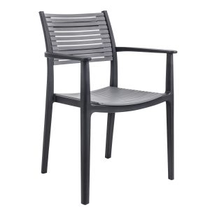 Πολυθρόνα Κήπου ArteLibre GALAPAGOS Μαύρο/Γκρι Σκούρο PP 55×56.5x85cm